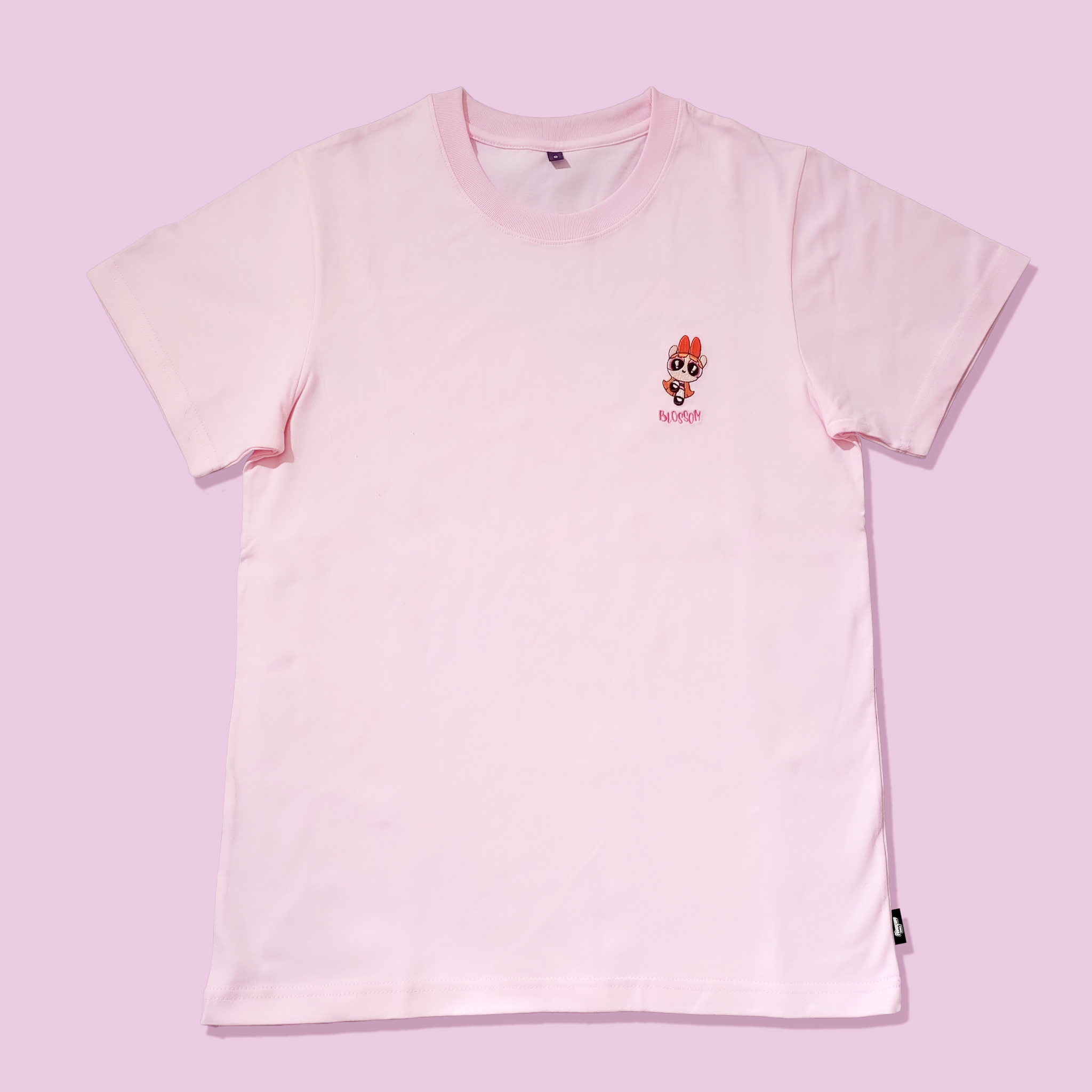 飛天小女警-電繡款T-shirt-花花-粉-S/M/L