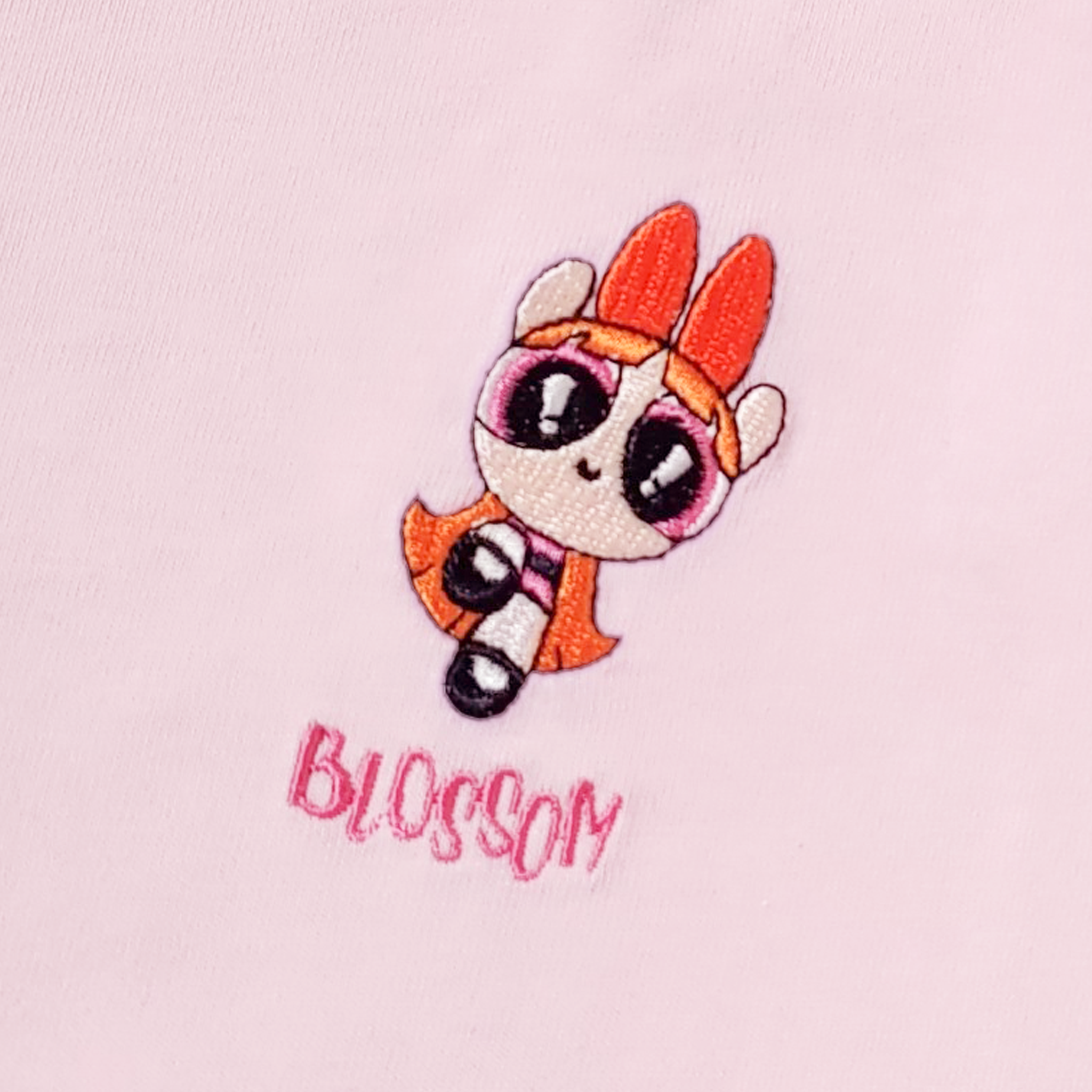 飛天小女警-電繡款T-shirt-花花-粉-S/M/L