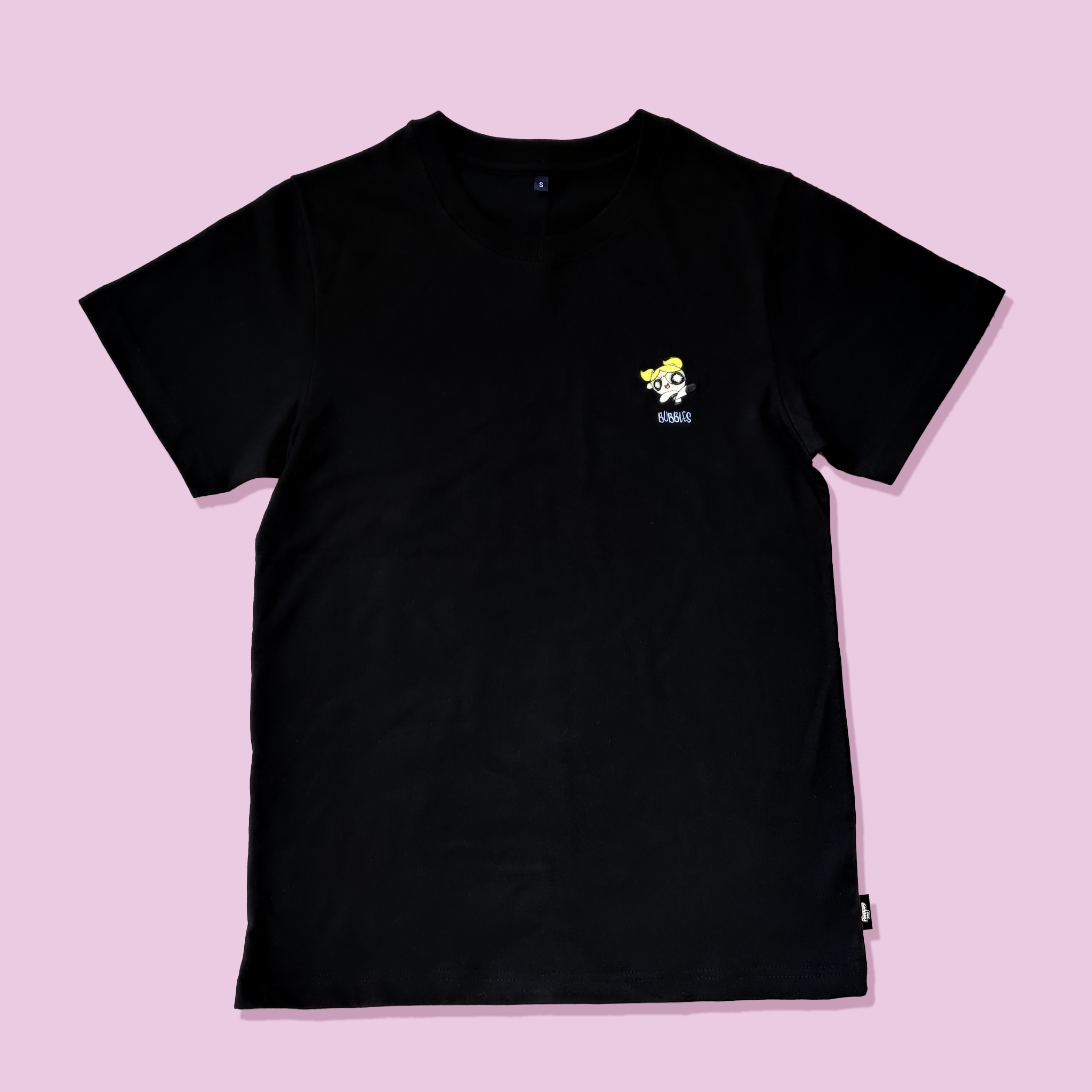 飛天小女警-電繡款T-shirt-泡泡-黑-S/M/L