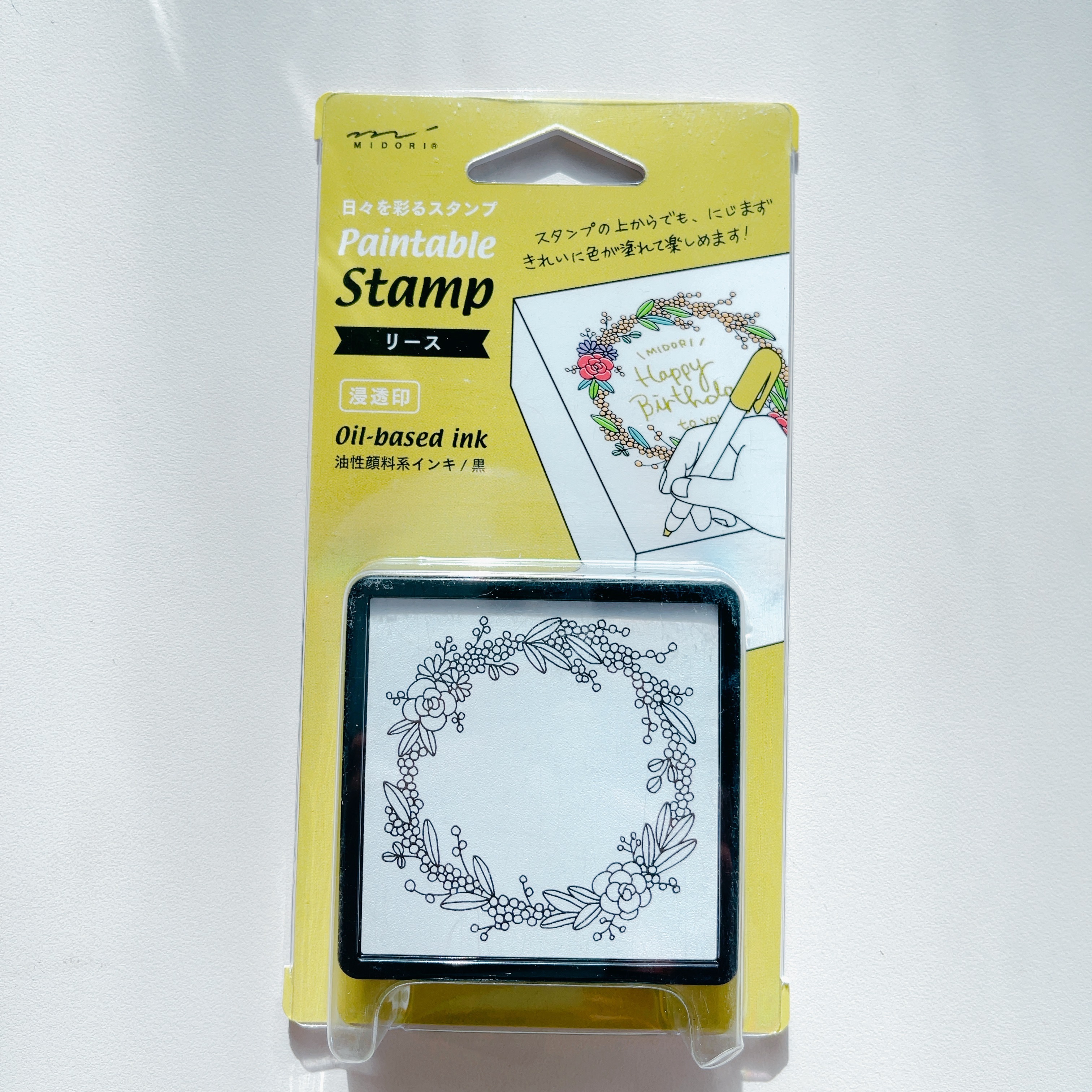 MIDORI 手繪浸透印章 花圈