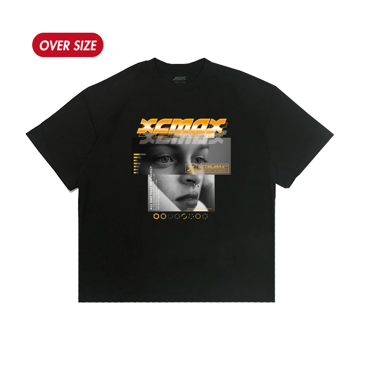 MAXXC  FACE錯視短T-黑