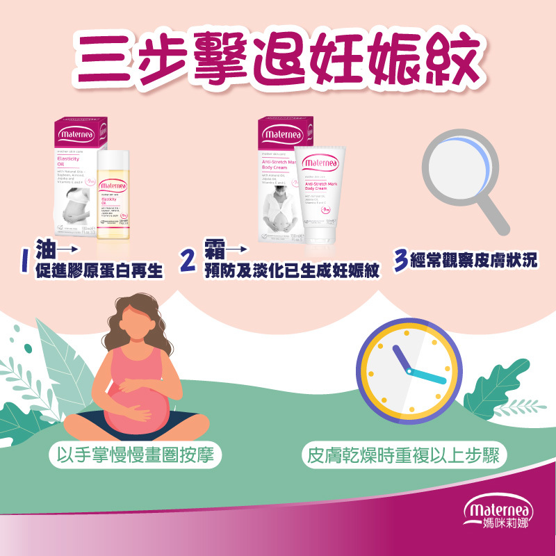 孕婦用妊娠油+防妊娠紋霜，防妊娠紋效果Level up