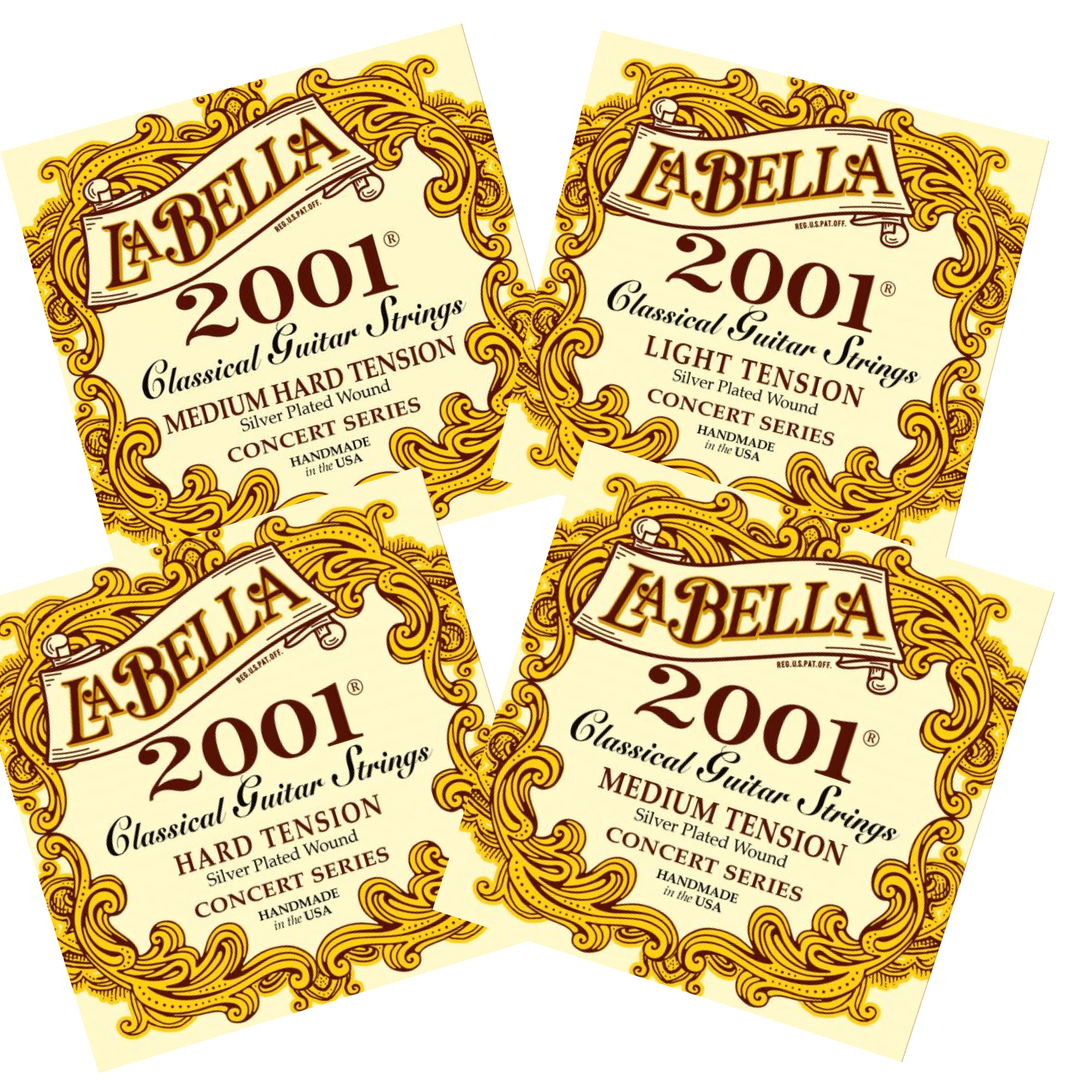 美國 La Bella 2001古典吉他 弦 低.中.高.中高 張力 鍍銀