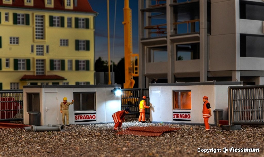 Kibri 38626 HO scale, Office container STRABAG with LED lighting