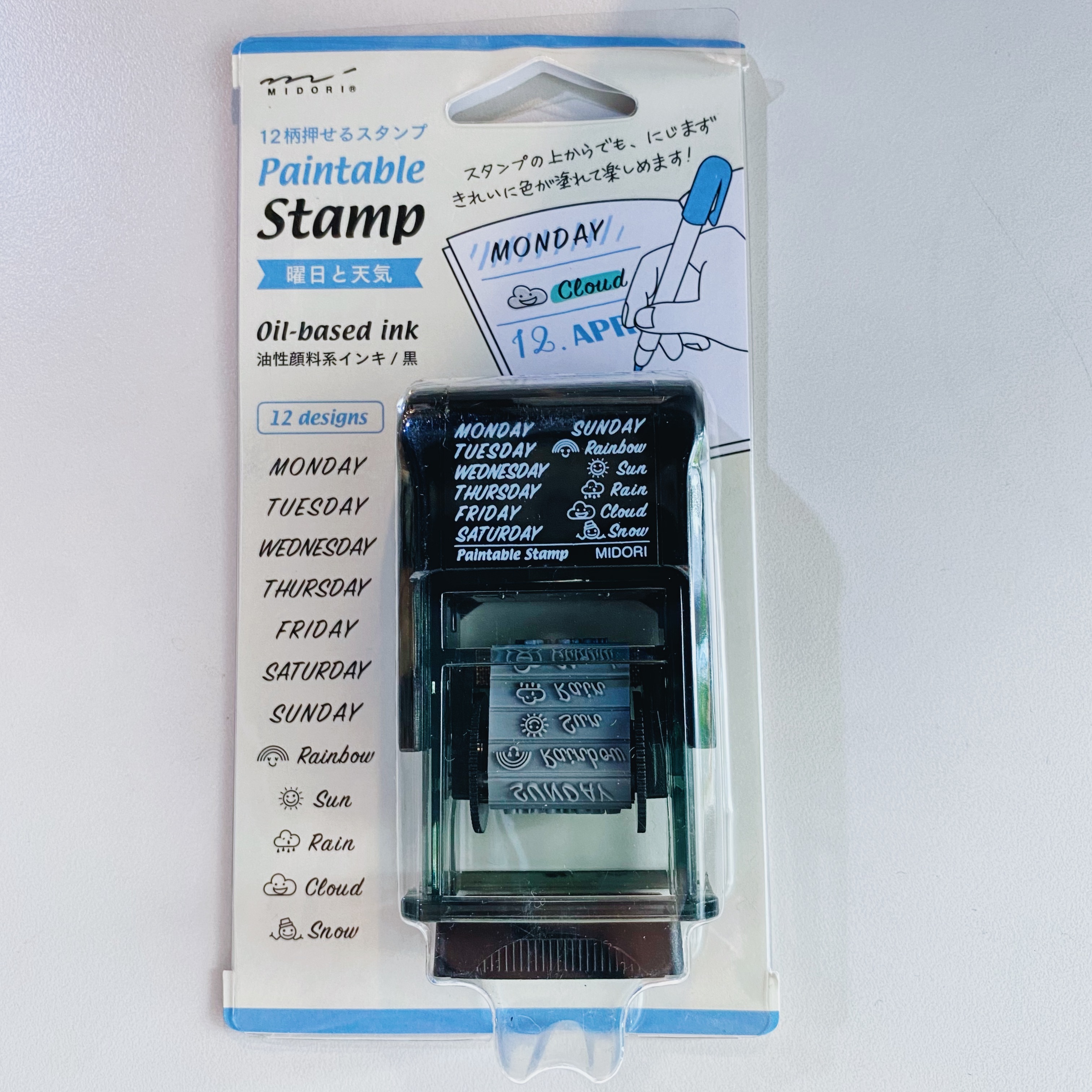 MIDORI 星期與天氣  迴轉印章 連續印章