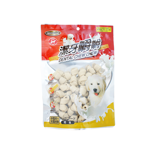 AMT牛奶潔牙嚼嚼骨結 300g-S 狗零食
