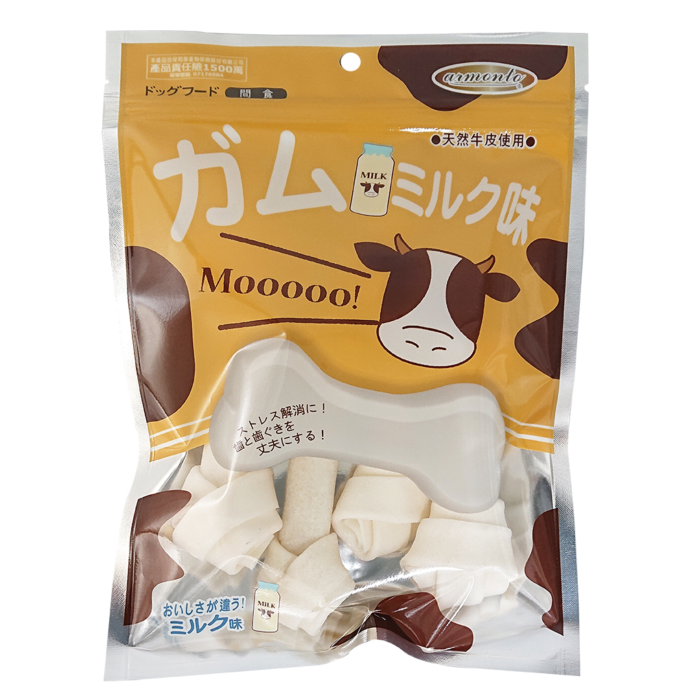 AMT牛奶牛皮骨結-5吋(100G) 狗零食