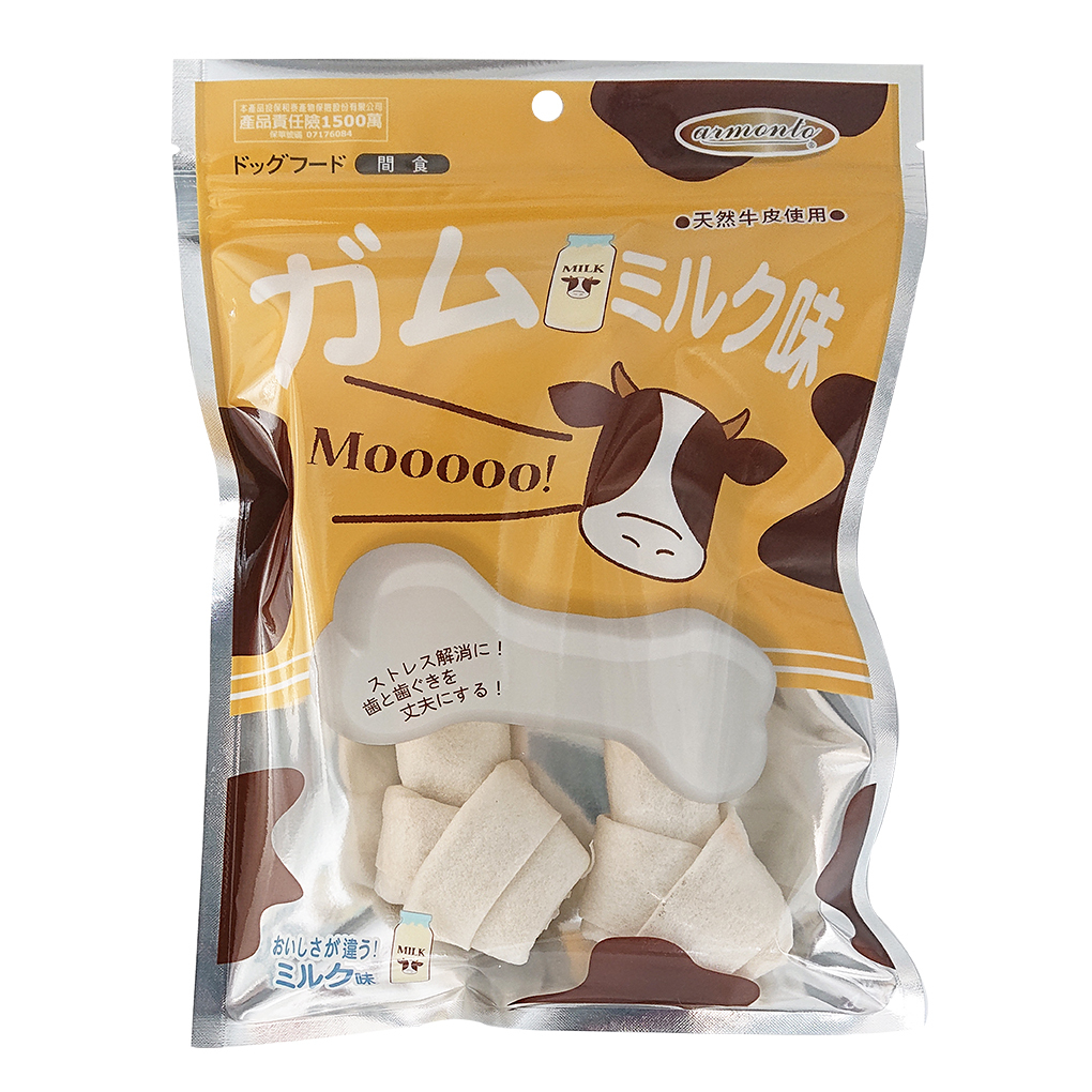 AMT牛奶牛皮骨結-7吋(135G) 狗零食
