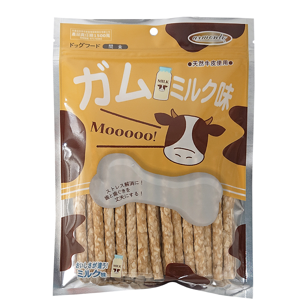 AMT牛奶牛皮香脆棒5吋-240g 狗零食