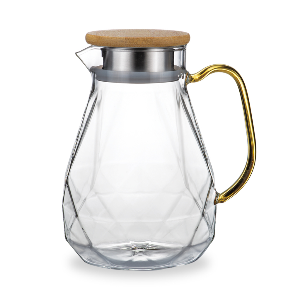 優雅切面耐冷熱玻璃水壺 1.5L