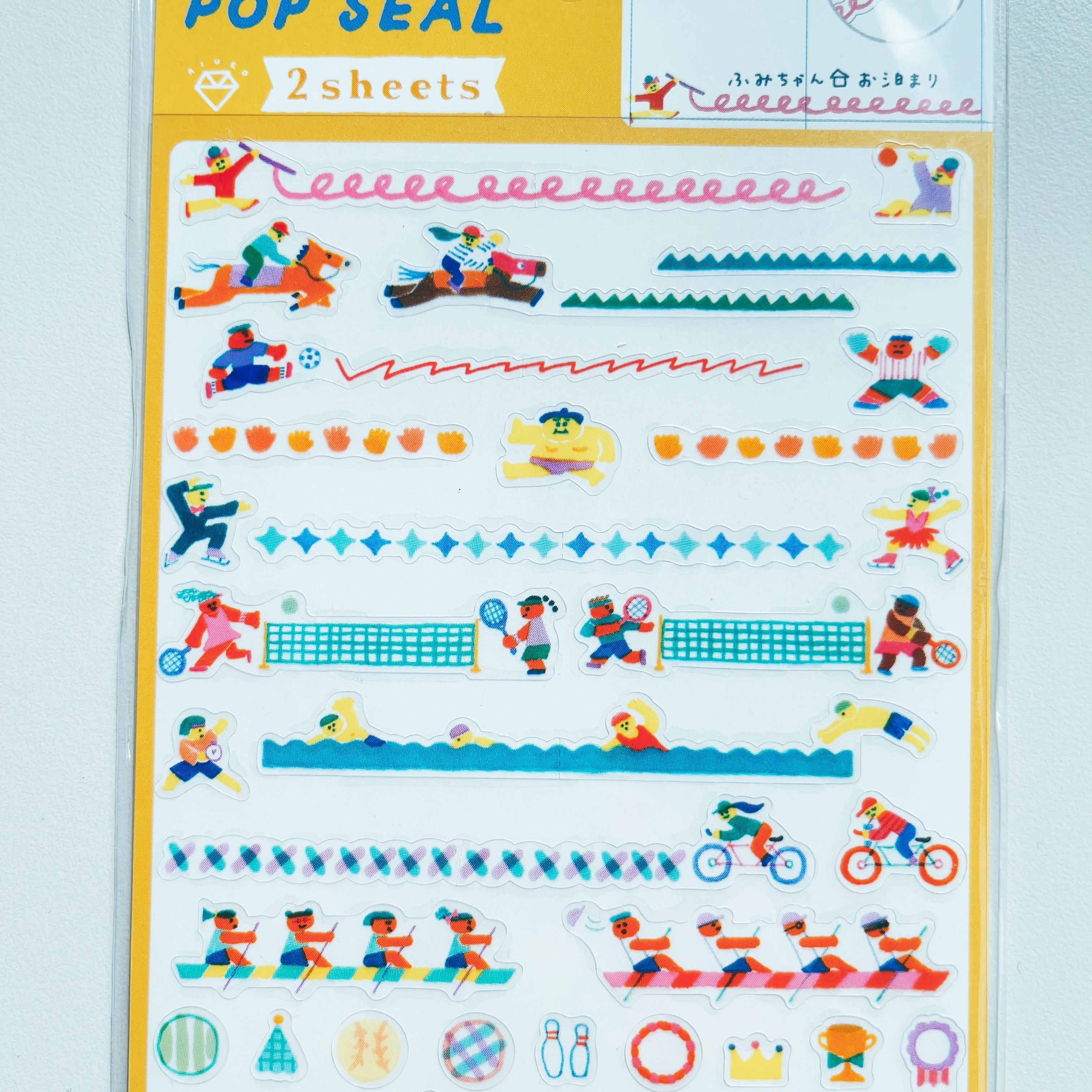 AIUEO 透明手帳貼紙－運動（2入）