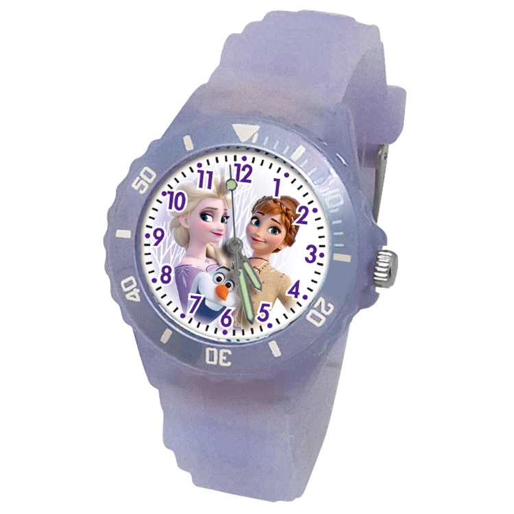 【迪士尼】冰雪奇緣2運動彩帶手錶 (粉紫色)