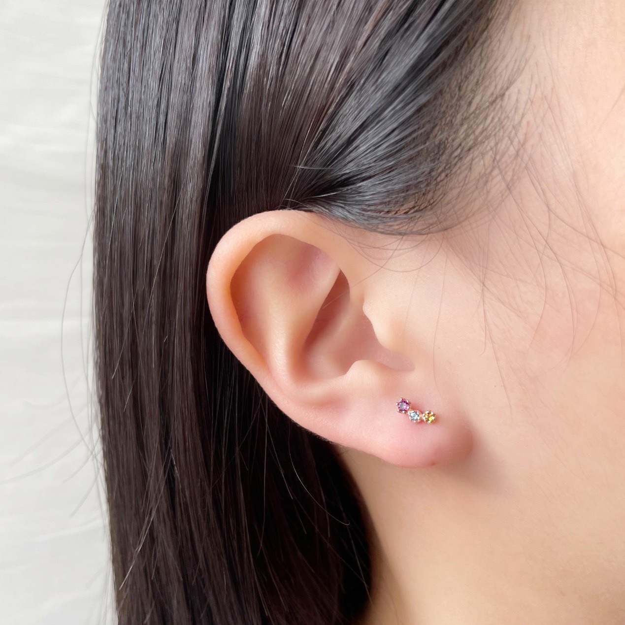 小花彎彎彩寶轉珠耳環