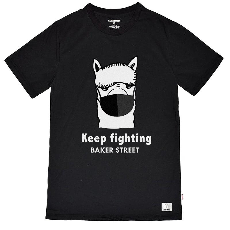 Alpaca Wear Black Mask 短袖T恤 《keep fighting 同島一命  公益款》  🇬🇧 英國 羊駝 品牌 BAKER STREET 貝克街