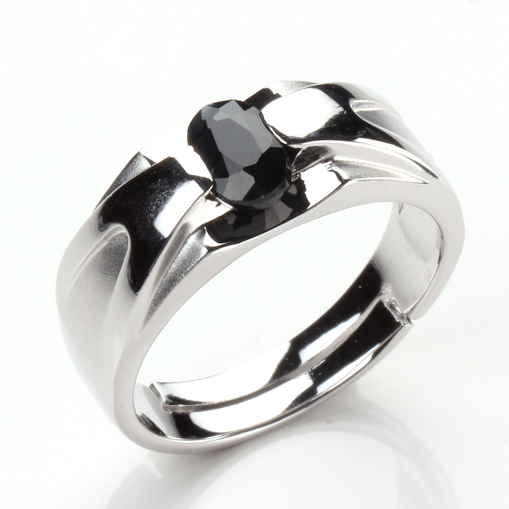 【雅紅珠寶】比翼雙飛天然0.5克拉黑藍寶石-活圍設計-R0153