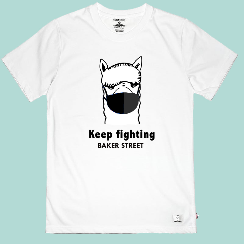 Alpaca Wear Black Mask 短袖T恤 《keep fighting 同島一命  公益款》  🇬🇧 英國 羊駝 品牌 BAKER STREET 貝克街