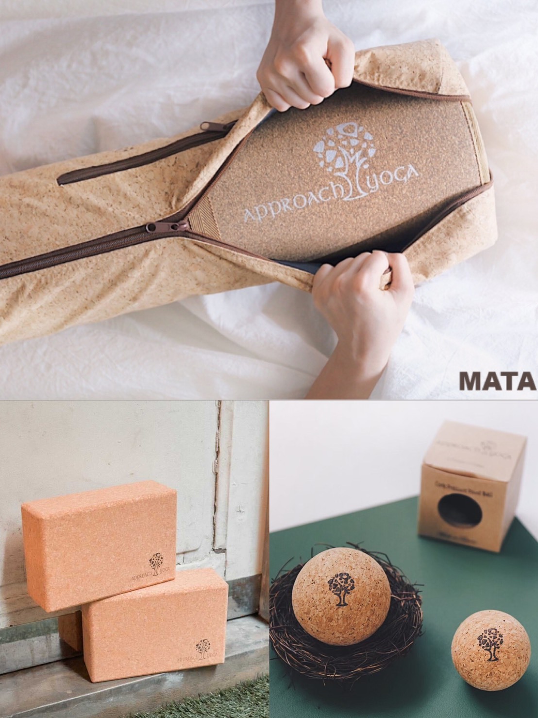 MATA軟木瑜珈放鬆套裝組【Approach Yoga】