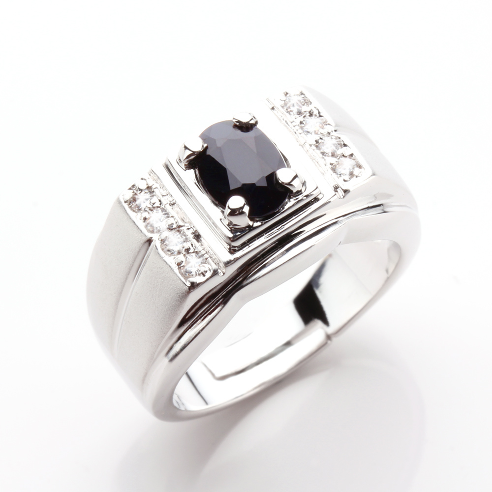 【雅紅珠寶】典藏名爵天然1克拉黑藍寶石戒指-活圍設計-R0156