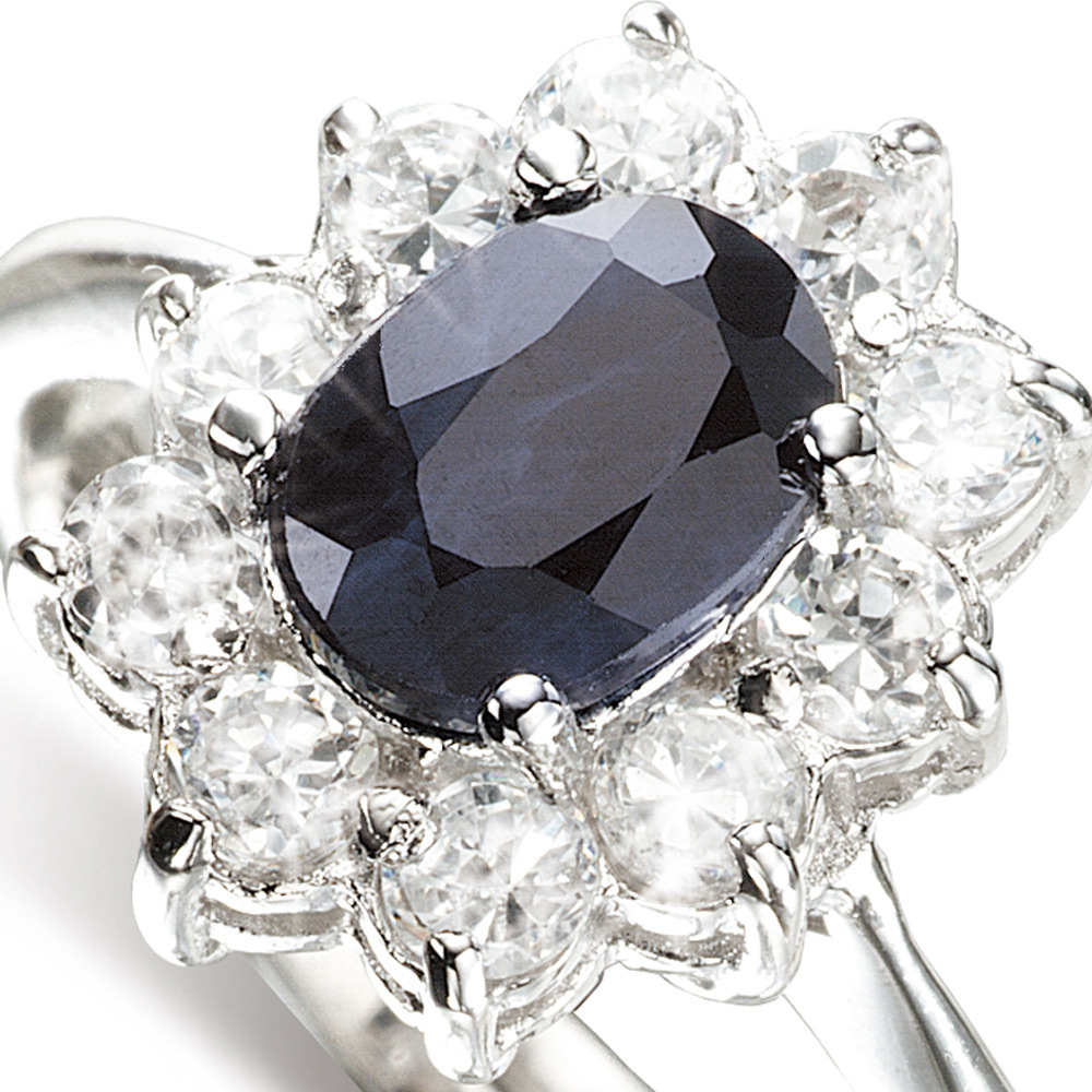 【雅紅珠寶】璀璨風華天然1克拉黑藍寶石戒-女戒-活圍設計-R0158