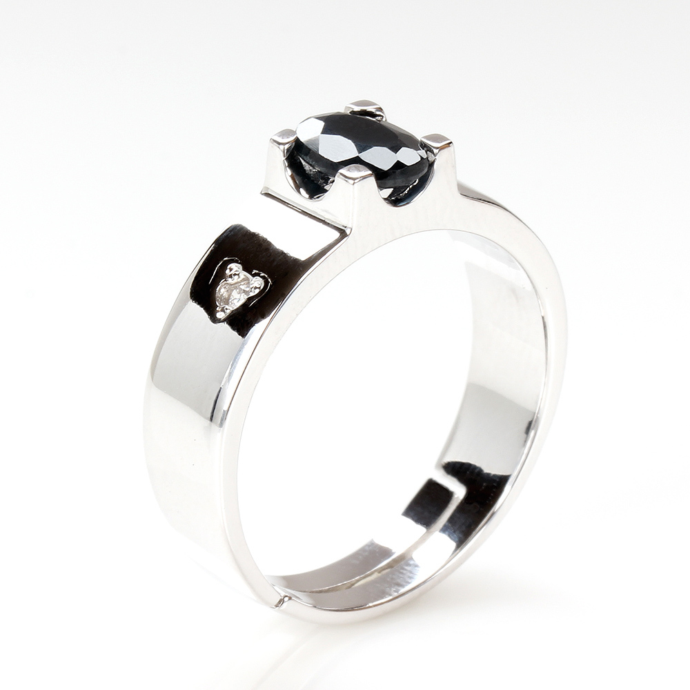 【雅紅珠寶】相依相偎天然1克拉黑藍寶石戒指-活圍設計-R0324