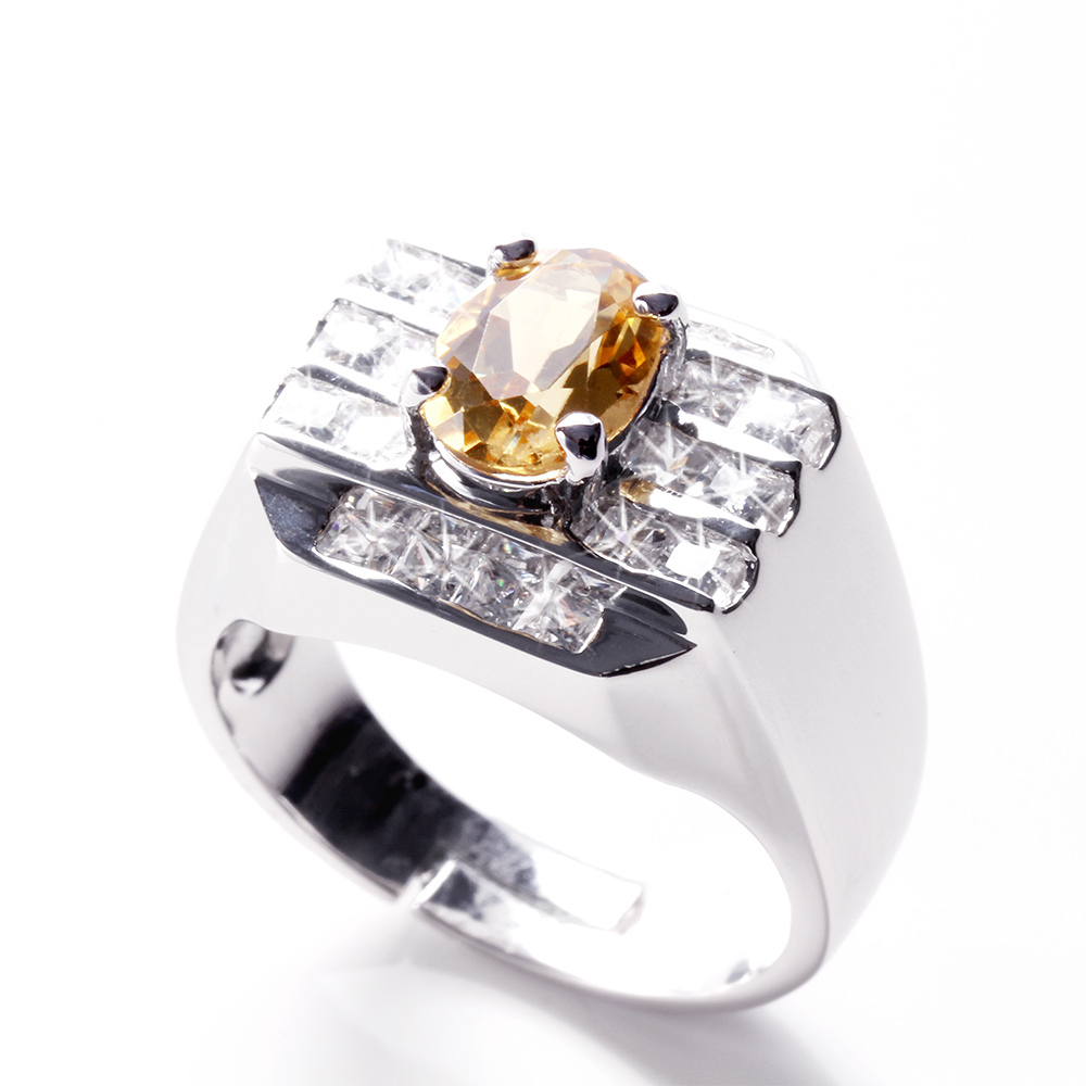 【雅紅珠寶】富貴吉祥天然1克拉黃水晶戒-活圍設計-R0163