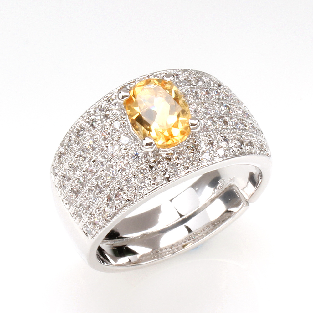 【雅紅珠寶】財源滾滾天然1克拉黃水晶戒指-活圍設計-R0237