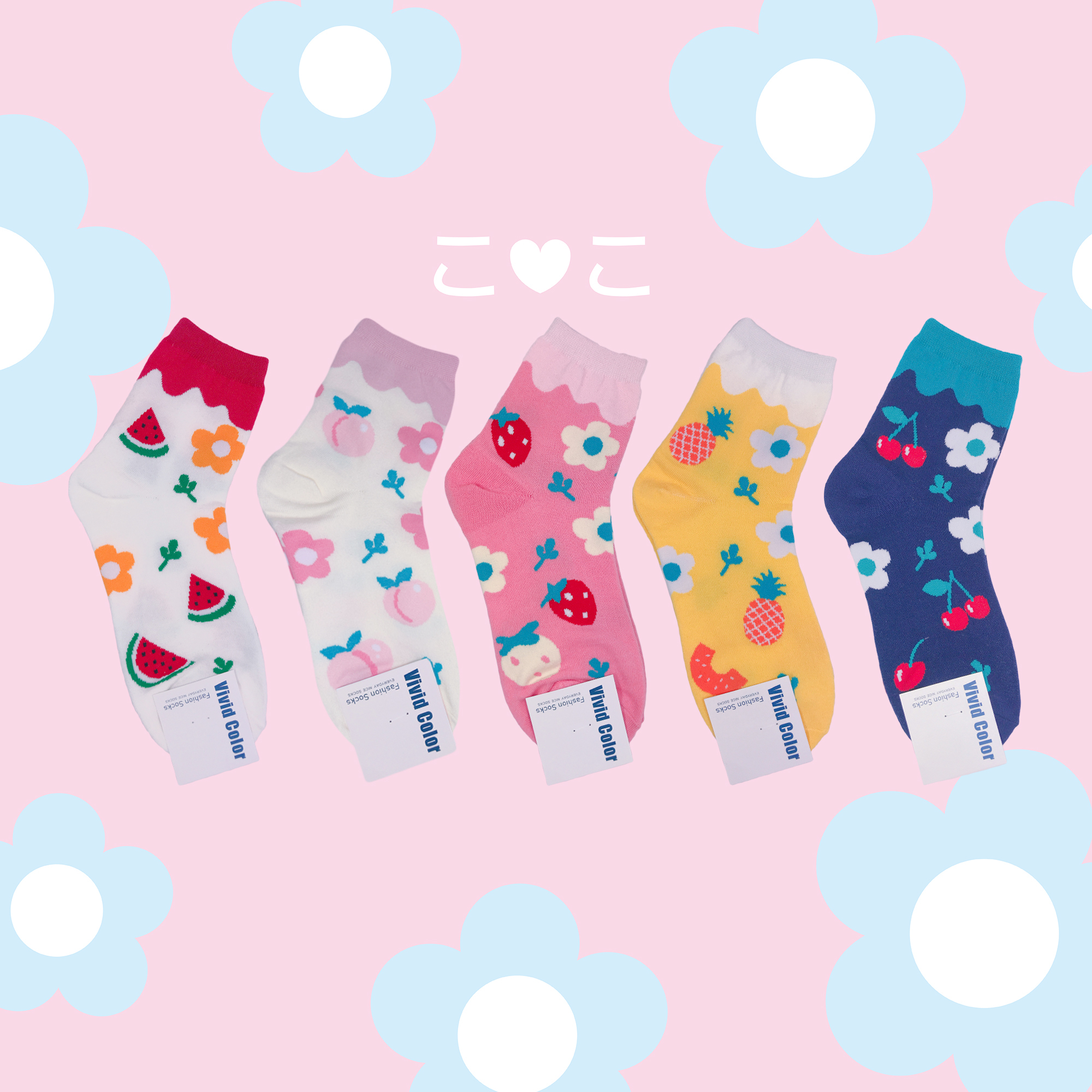 正韓花花水果溶化襪子