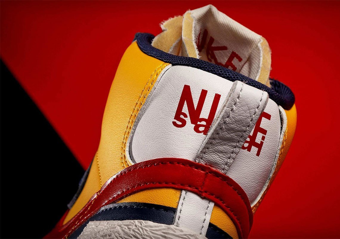 sacai x nike blazer mid yellow blue