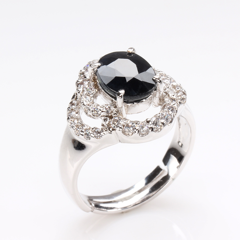 【雅紅珠寶】花之禮讚天然2克拉黑藍寶石戒指-活圍設計-R0168