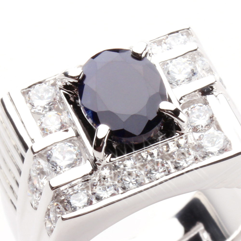 【雅紅珠寶】龍霸天下天然2克拉黑藍寶石戒指-活圍設計-R0173