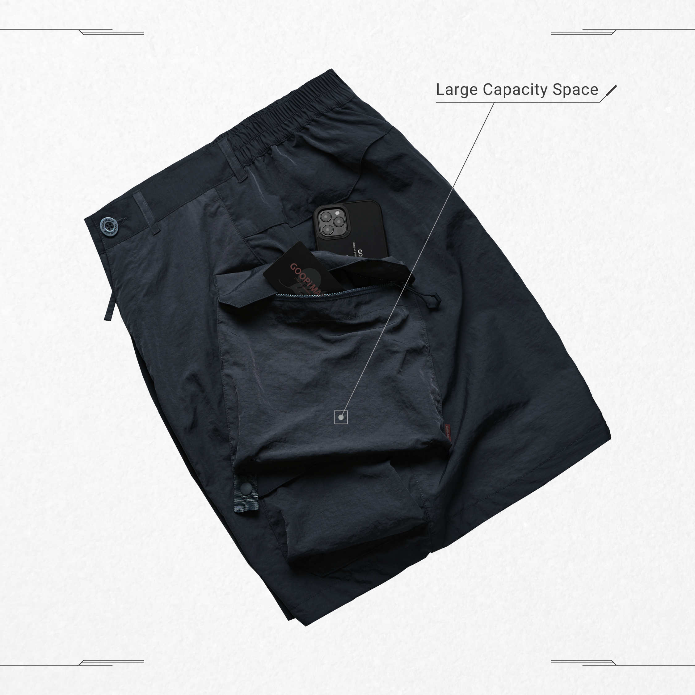 MR-O1” 3D-Rotate Utility Shorts - D-Gray
