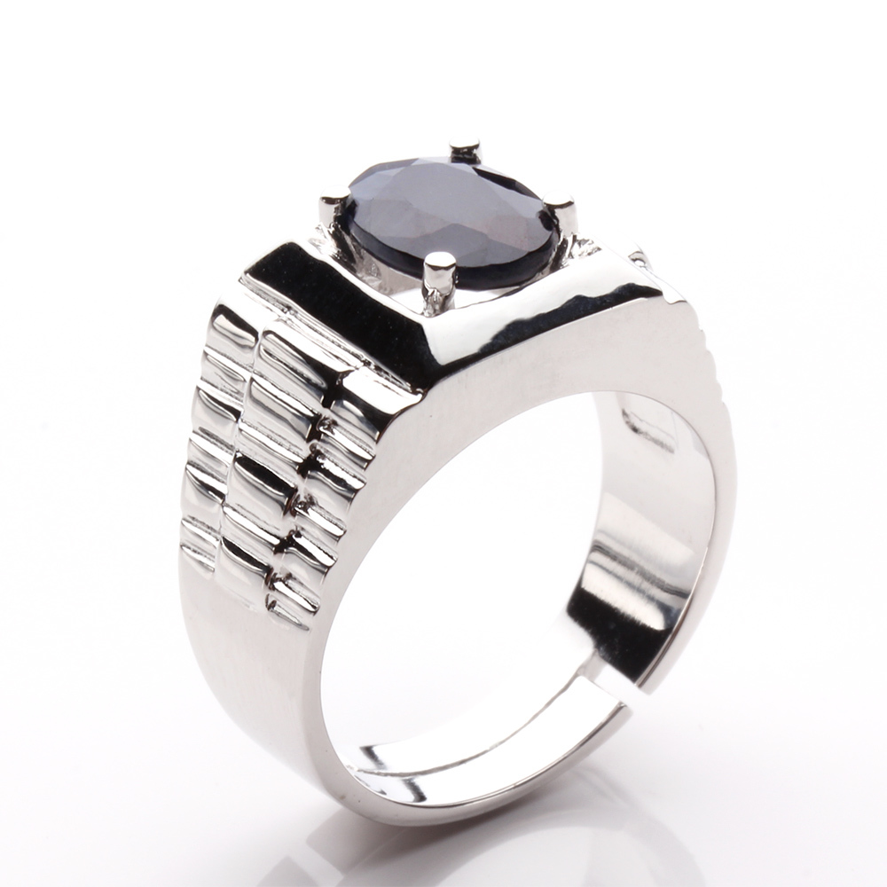 【雅紅珠寶】步步高昇天然2克拉黑藍寶石戒指-活圍設計-R0161