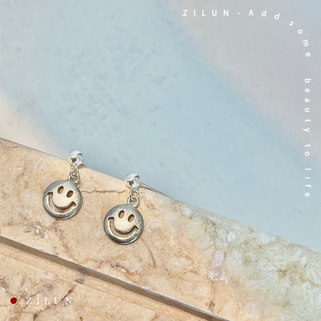 ｜日常｜壞天氣好心情 • 笑臉 • 耳針耳夾 • 925silver • 純銀耳飾