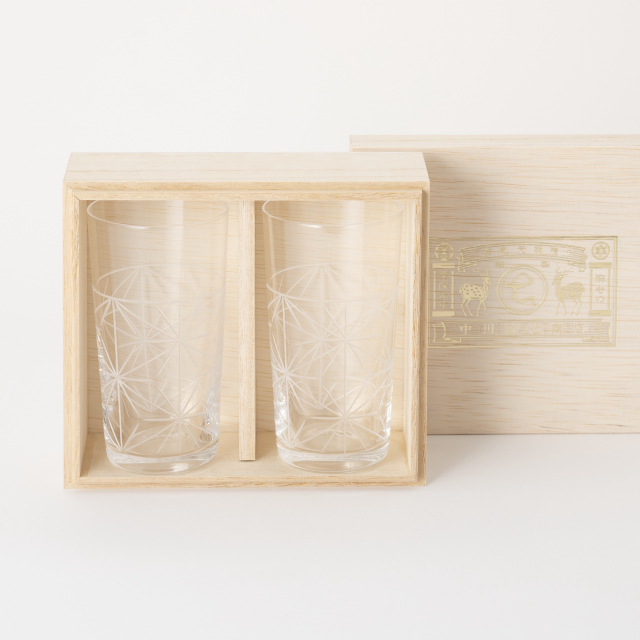 中川政七商店 - 麻葉切子玻璃杯 木盒組 / 細長型
