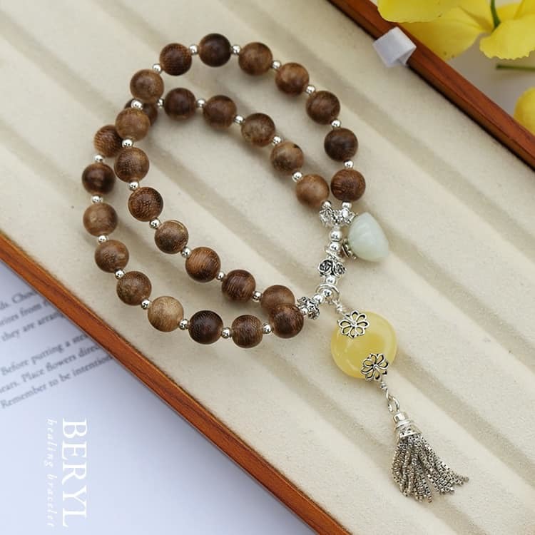 加里曼丹沉香蜜蠟雙圈手鍊