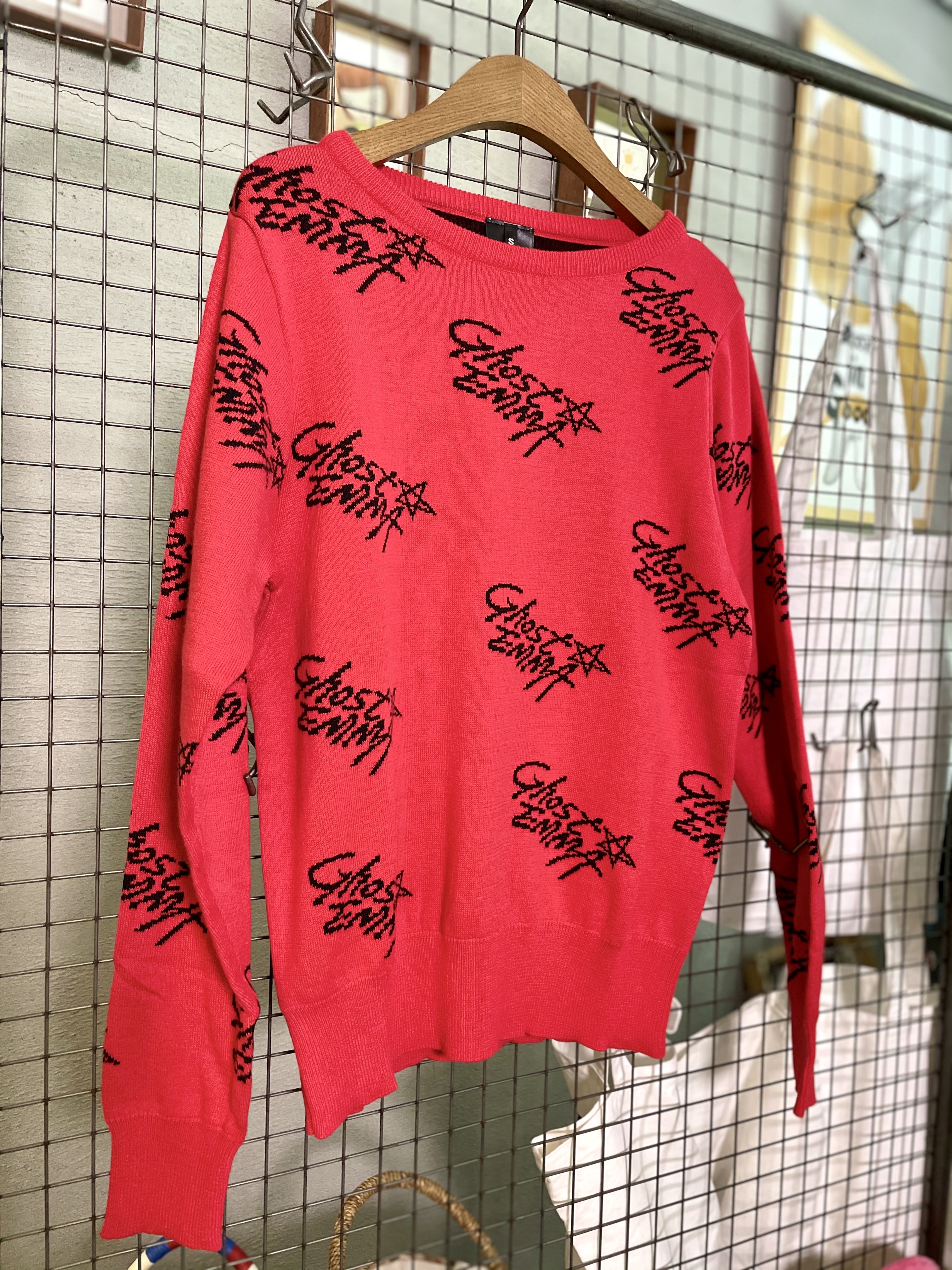 GE star手寫字體針織棉上衣