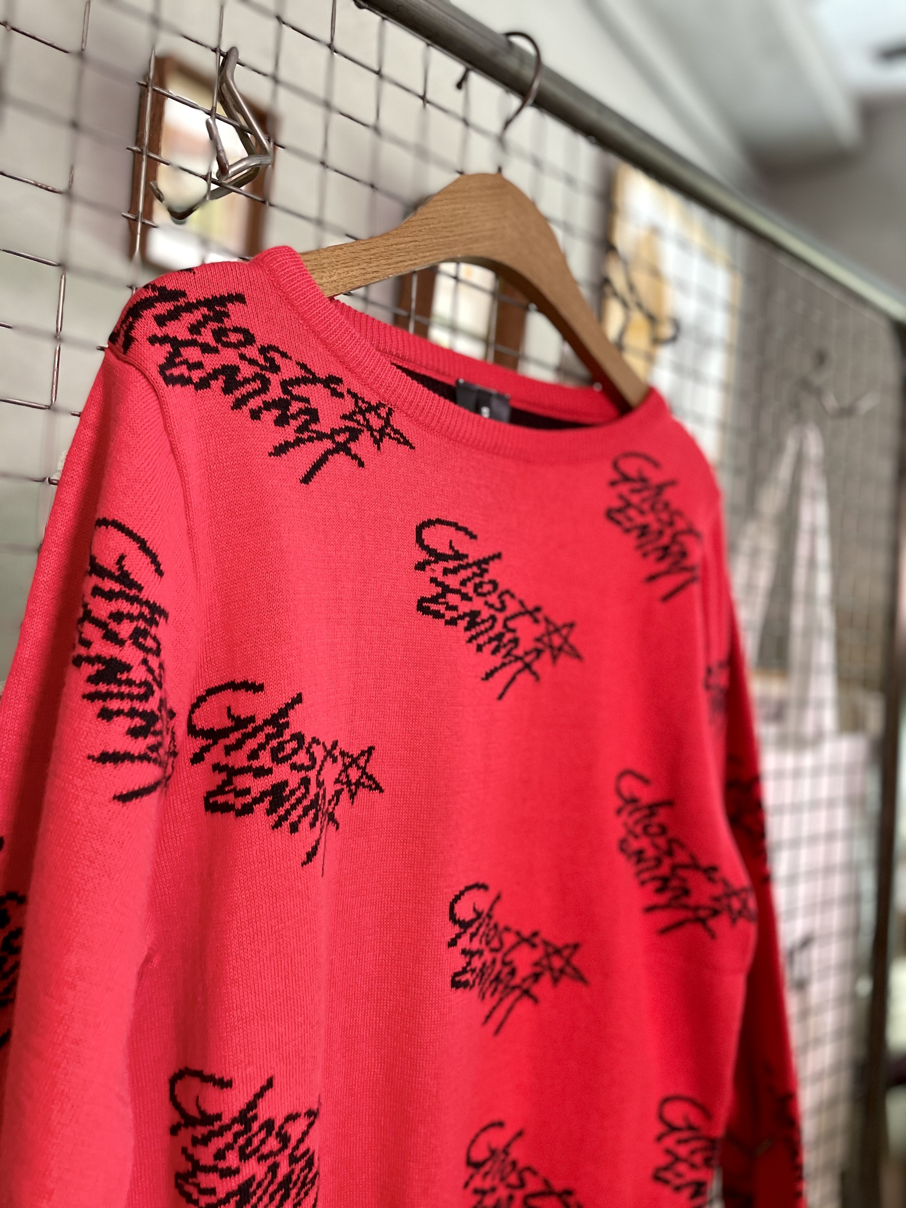 GE star手寫字體針織棉上衣