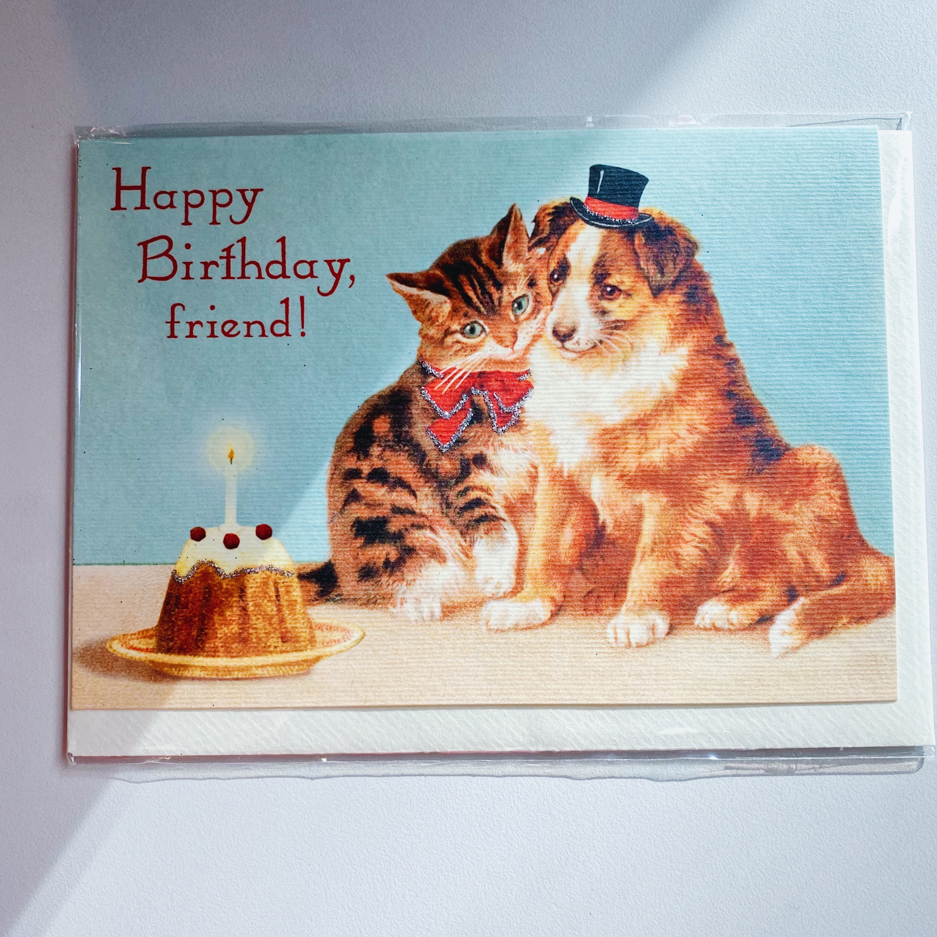 Cavallini 貓狗好朋友 生日快樂 萬用卡片 賀卡
