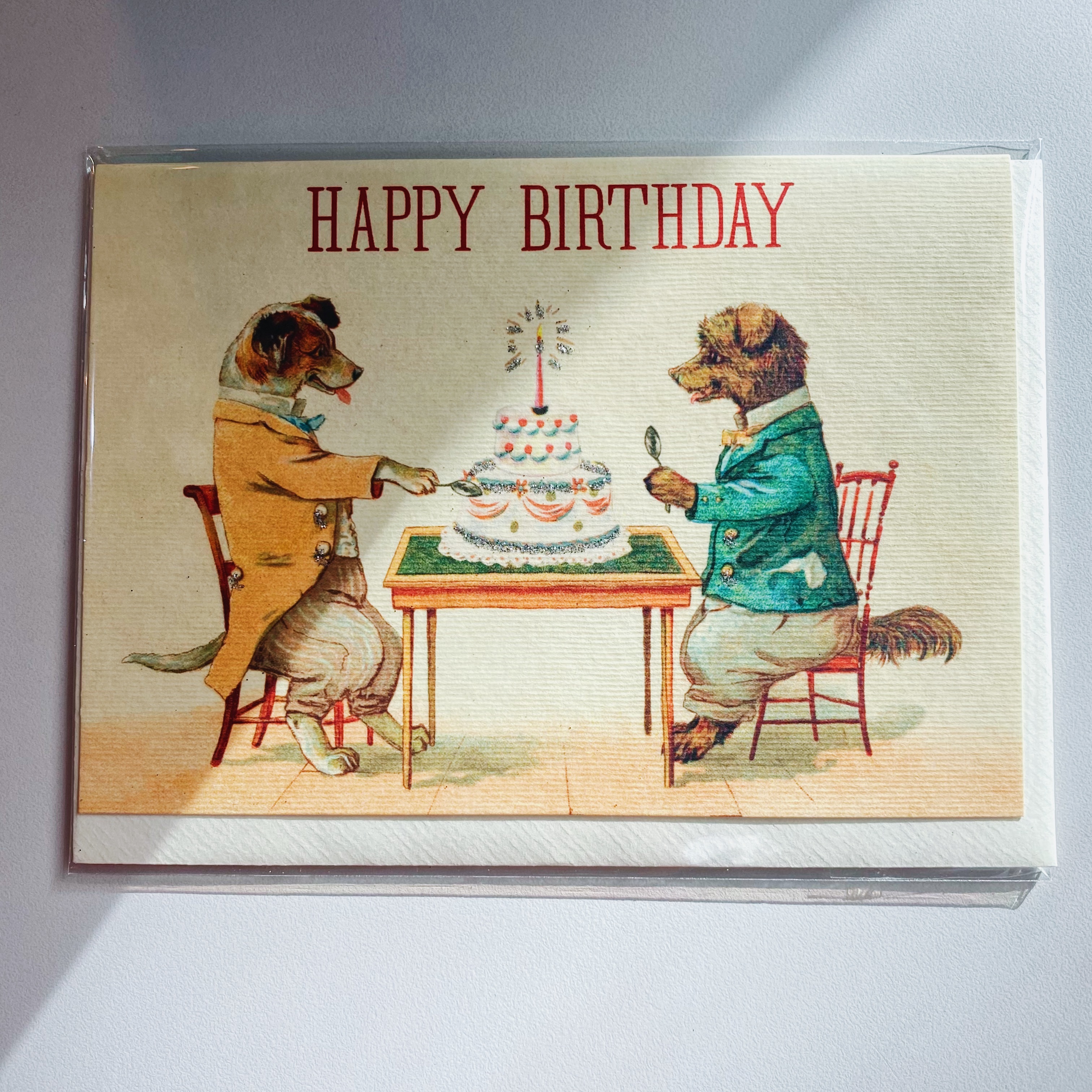 Cavallini 小狗約會 生日快樂 萬用卡片 賀卡