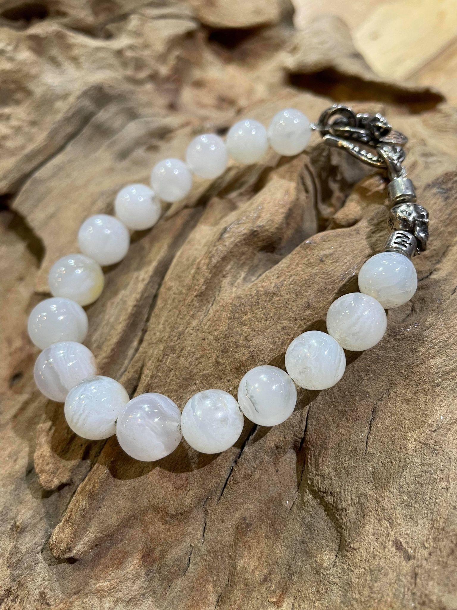 Black Venom Jewelry-10mm Fire Agate 火瑪瑙玉隨串珠手鍊。