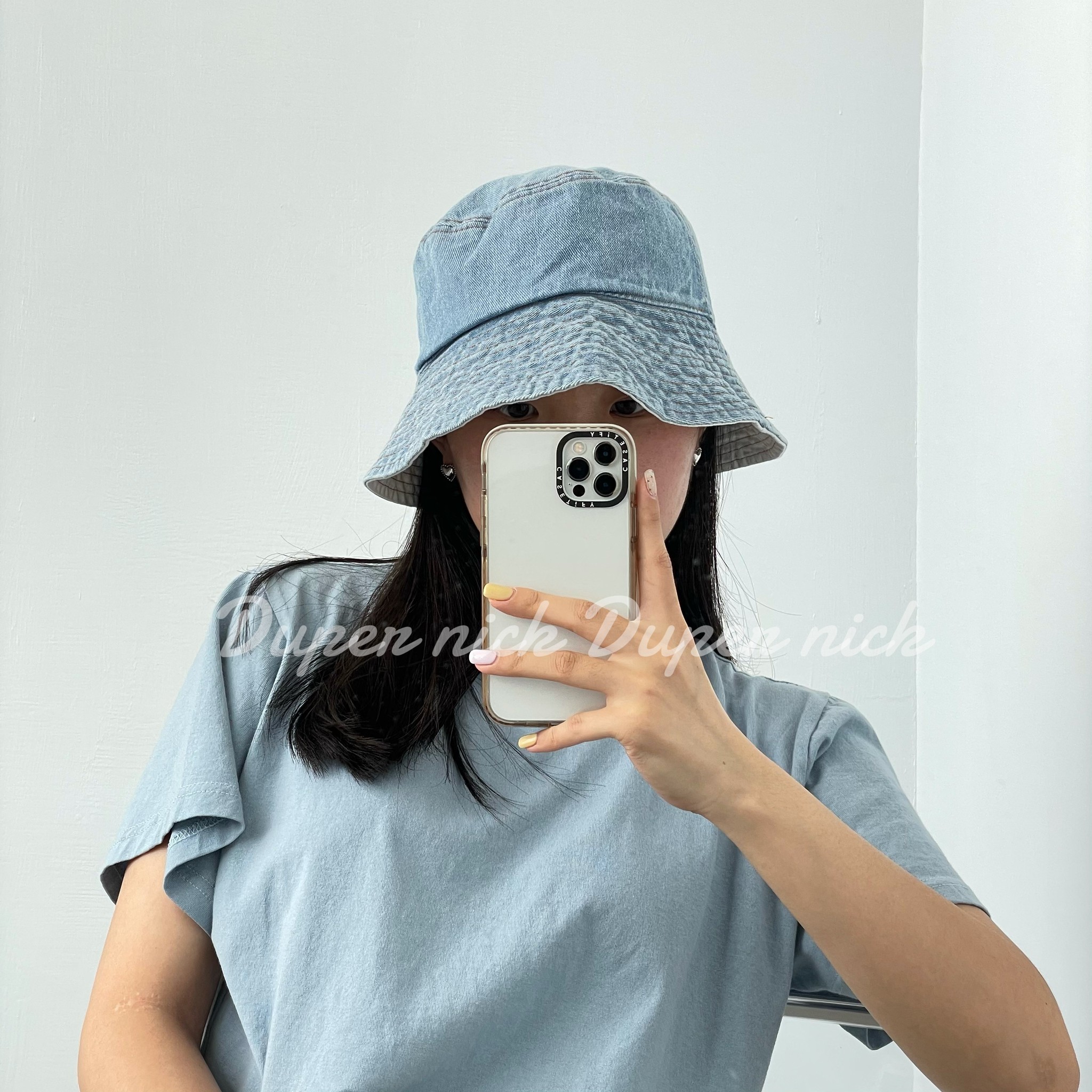 韓國 雙面牛仔 漁夫帽