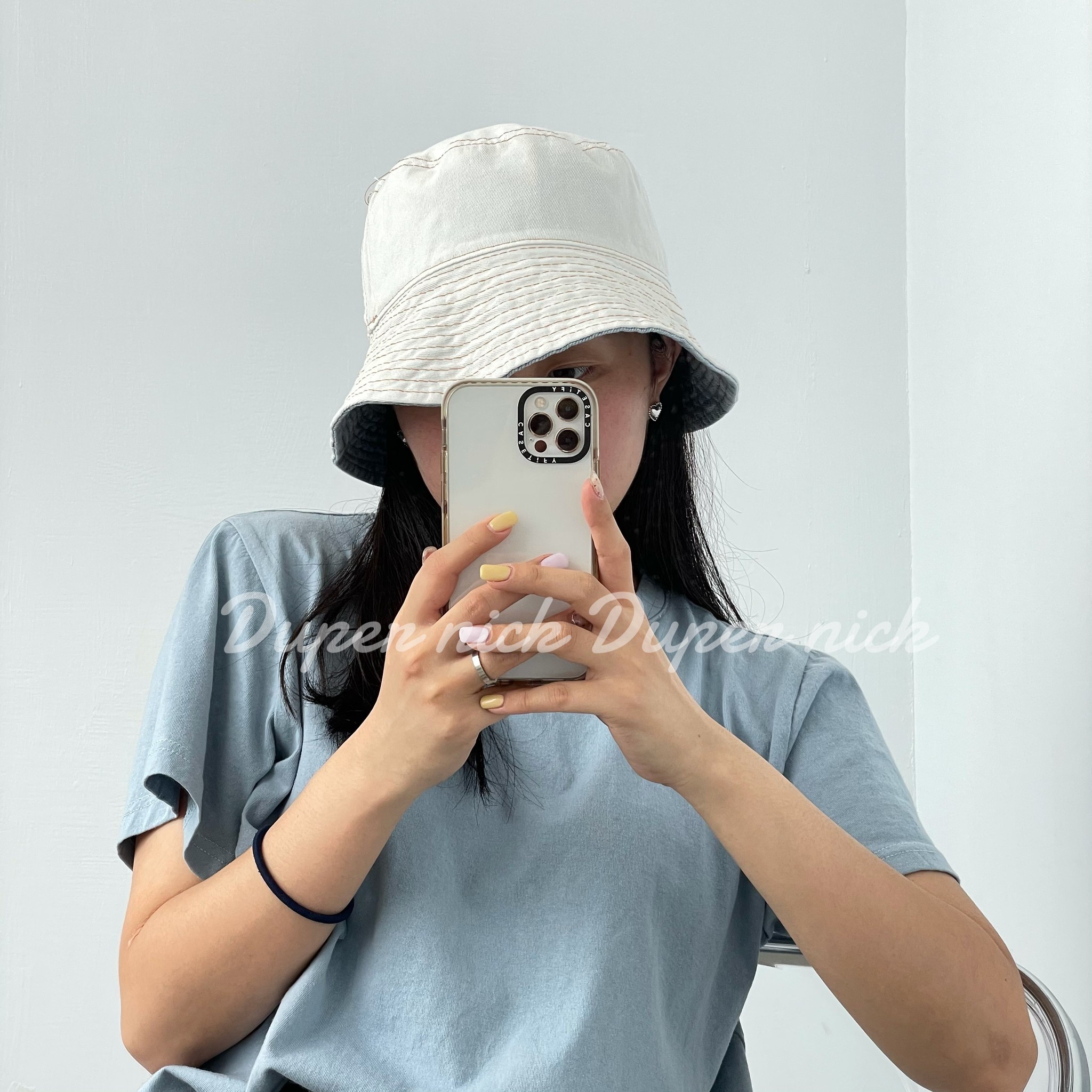 韓國 雙面牛仔 漁夫帽