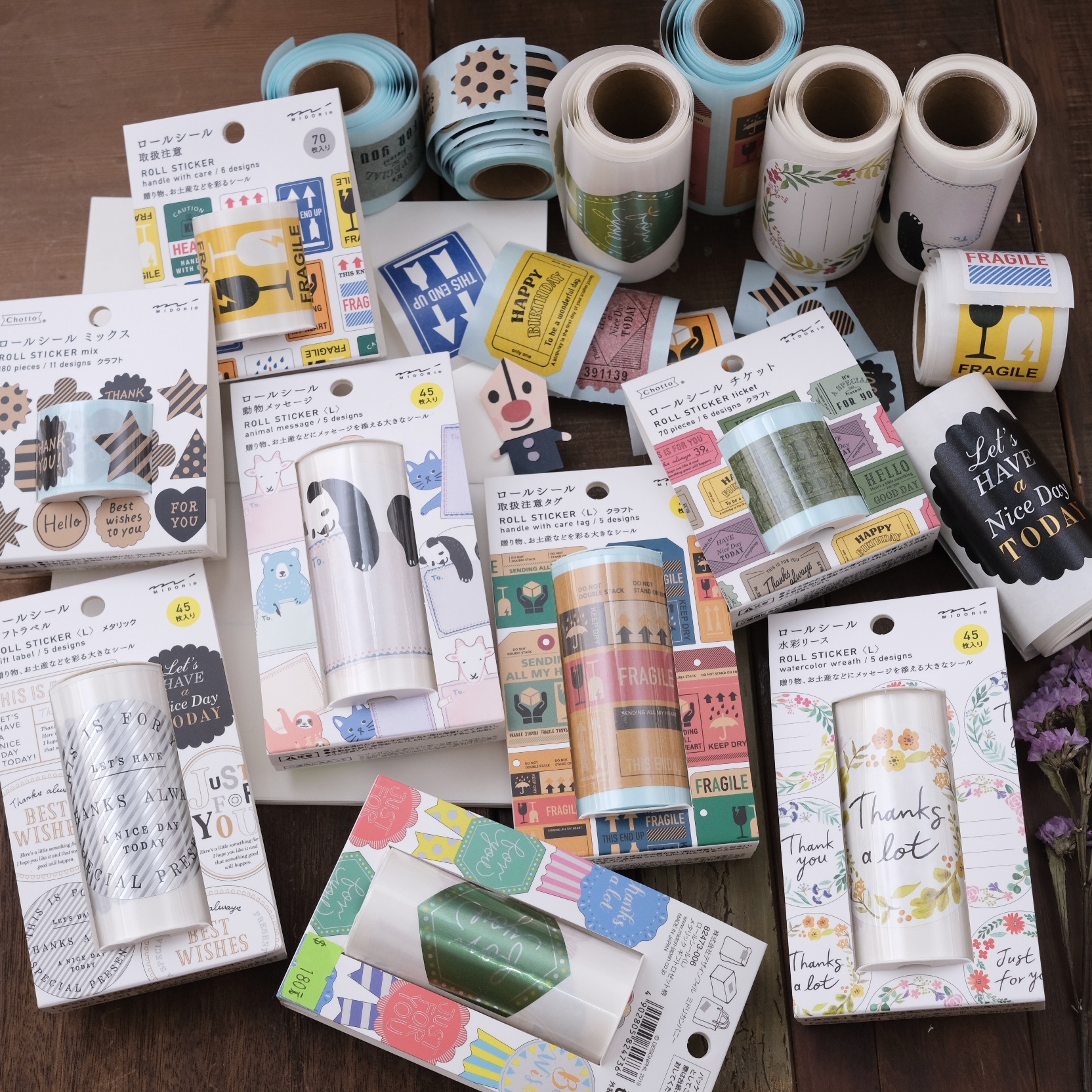 MIDORI Chotto 禮物包裝貼紙捲 日本 ROLL STICKER