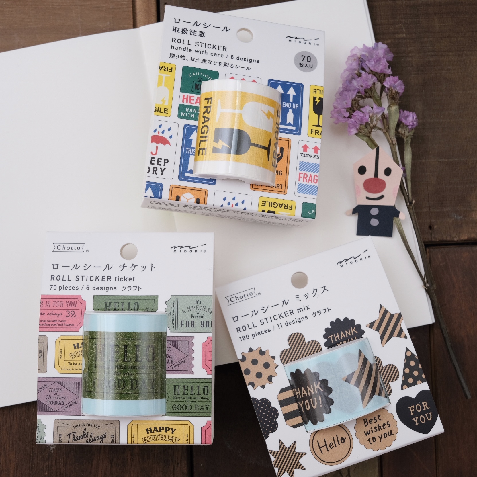 MIDORI Chotto 禮物包裝貼紙捲 日本 ROLL STICKER