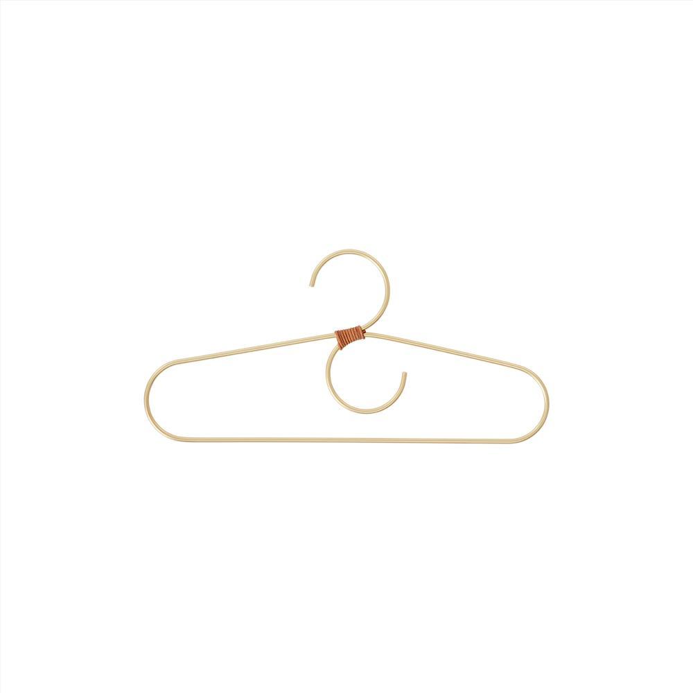 OYOY Fuku 簡約金屬風兒童衣架2入組 / 黃銅金