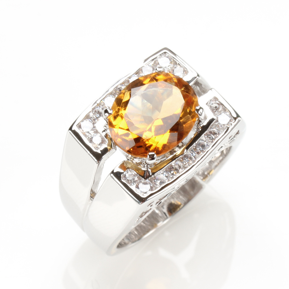 【雅紅珠寶】八方聚財天然4克拉黃水晶戒指-活圍設計-R0326