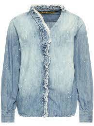 【SILVIAN HEACH】牛仔荷葉邊襯衫