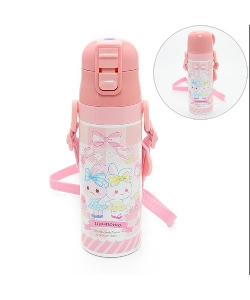 日本Usamomo萌兔桃桃- 水壺-2Way保溫/保冷壺-花漾