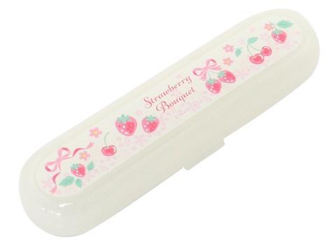  【日本Mother Garden】草莓蝴蝶結湯匙叉子專用收納盒