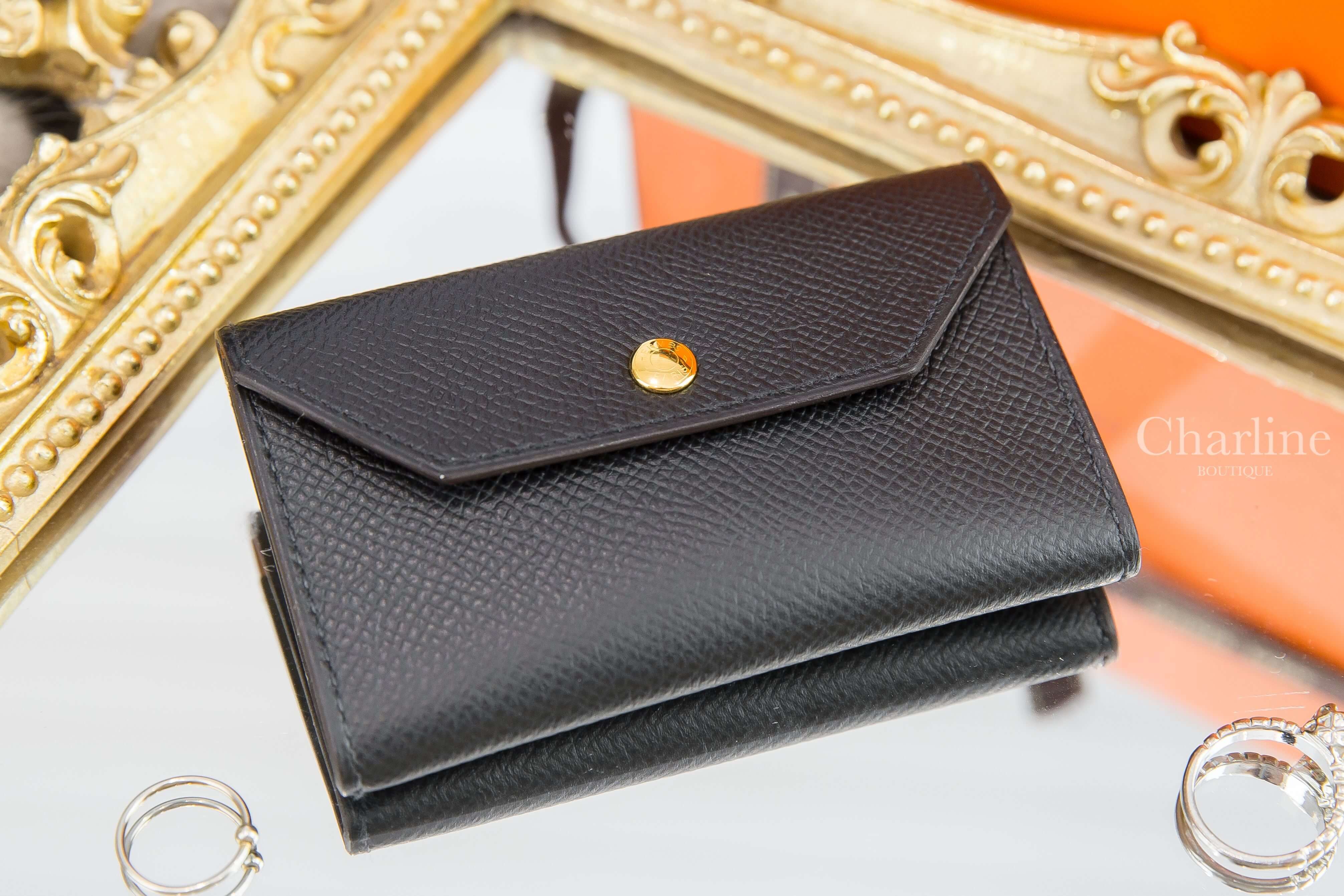 Hermès Kelly Pocket Belt 黑色金釦扣飾1.8cm小牛皮小包可調式皮帶